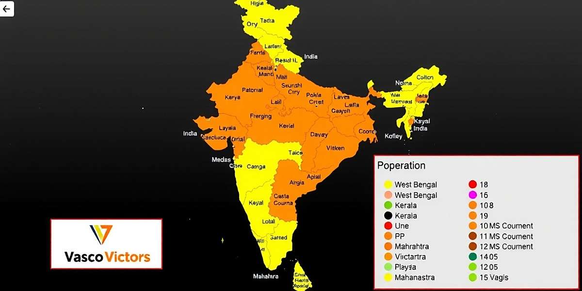 Vasco Victors Player Distribution in India Vasco Victors player distribution map across India showing highest concentration in West Bengal, Kerala and Maharashtra